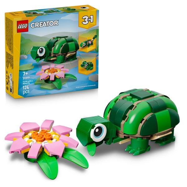 Produktbild: LEGO Creator 3-in-1-Set 31377 Schildkr&ouml;te mit Seerose, Modellbau ab 7