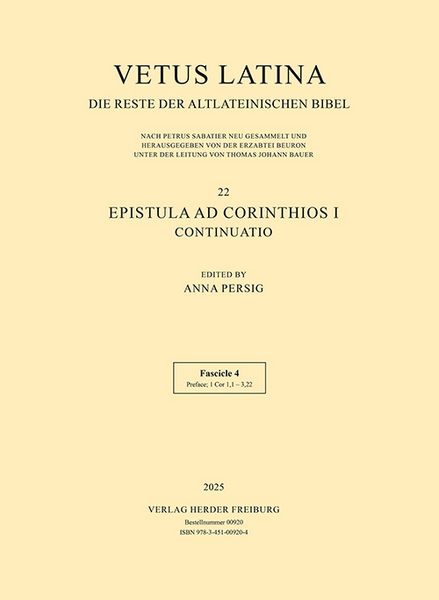 Produktbild: Vetus Latina - Epistula ad Corinthios I