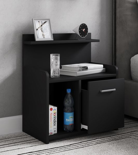 Produktbild: XL Hoher Nachtschrank Nachttisch Schublade Nilasa