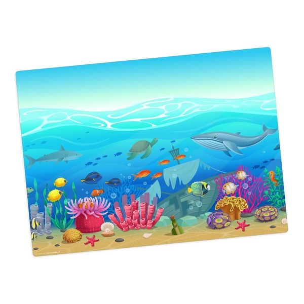 Produktbild: Tischsetmacher Tischset f&uuml;r Kinder Illustrierte Unterwasserwelt f&uuml;r Kinder, aus hochwertigem Vinyl , 44 x 32 cm
