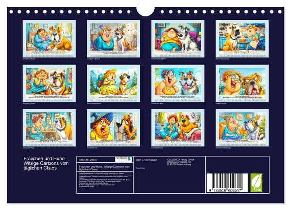 Produktbild: Frauchen und Hund. Witzige Cartoons vom t&auml;glichen Chaos (Wandkalender 2026 DIN A4 quer), CALVENDO Monatskalender