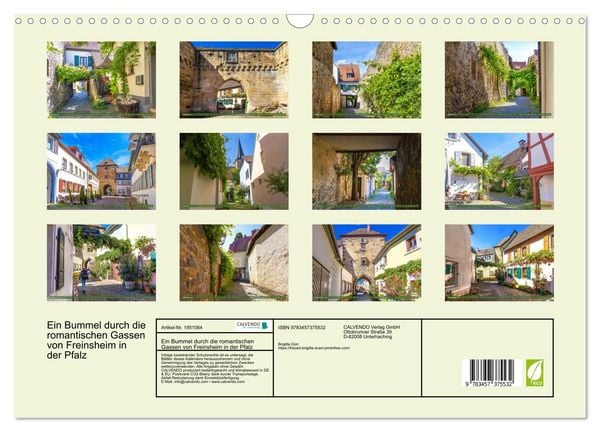 Produktbild: Ein Bummel durch die romantischen Gassen von Freinsheim in der Pfalz (Wandkalender 2026 DIN A3 quer), CALVENDO Monatskalender