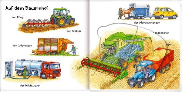 Produktbild: L&ouml;schen, baggern, pfl&uuml;gen: Mein Fahrzeuge-Klappenbuch