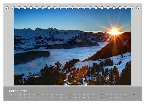 Produktbild: Schweiz - Impressionen der idyllischen Bergwelt im Laufe der Jahreszeiten (Tischkalender 2027 DIN A5 quer), CALVENDO Monatskalender