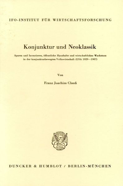 Produktbild: Konjunktur und Neoklassik.
