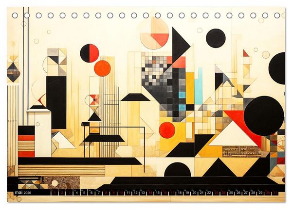Produktbild: Vent sur l'art abstrait (Calendrier de bureau 2026 DIN A5 vertical), CALVENDO calendrier mensuel