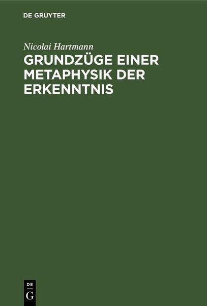 Produktbild: Grundz&uuml;ge einer Metaphysik der Erkenntnis
