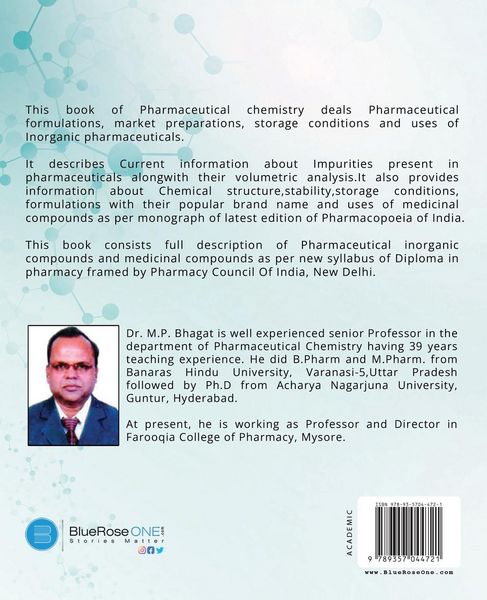 Produktbild: A Text Book of Pharmaceutical Chemistry (For 1st Year D.Pharm. Students) [As Per PCI New Regulation, 2020]