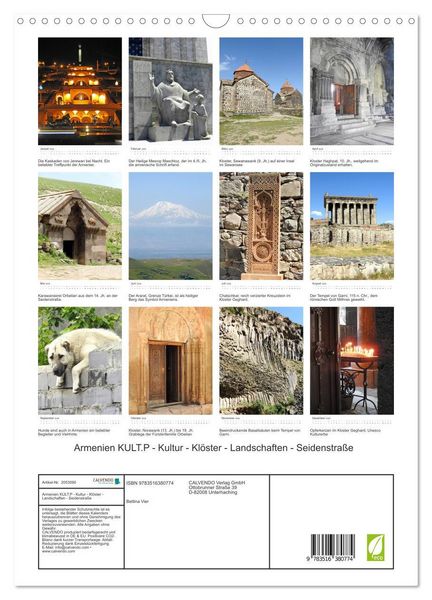 Produktbild: Armenien KULT.P - Kultur - Kl&ouml;ster - Landschaften - Seidenstra&szlig;e (Wandkalender 2026 DIN A3 hoch), CALVENDO Monatskalender