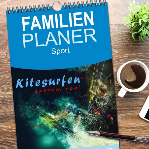 Produktbild: Familienplaner 2026 - Kitesurfen extrem cool mit 5 Spalten (Wandkalender, 21 x 45 cm) CALVENDO