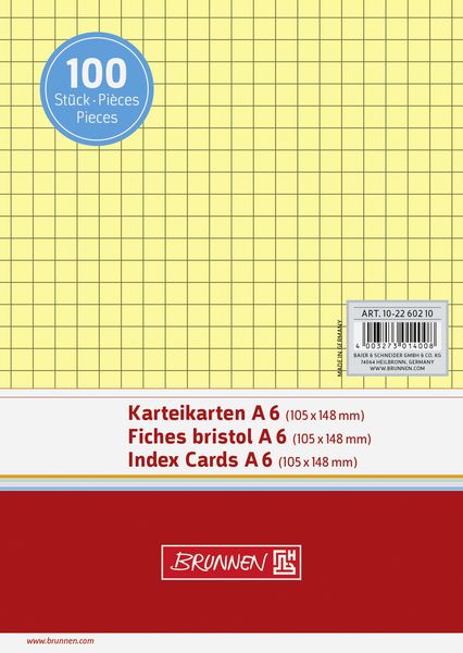Produktbild: Brunnen Karteikarte A6 kar ge 100St