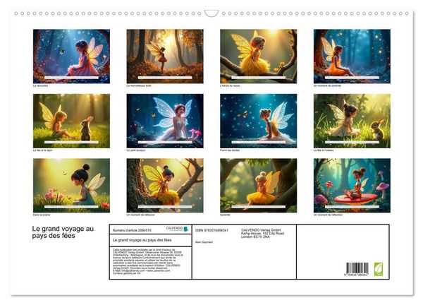Produktbild: Le grand voyage au pays des f&eacute;es (Calendrier mural 2026 DIN A2 vertical), CALVENDO calendrier mensuel