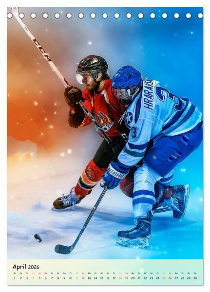 Produktbild: Eishockey Leidenschaft (Tischkalender 2026 DIN A5 hoch), CALVENDO Monatskalender