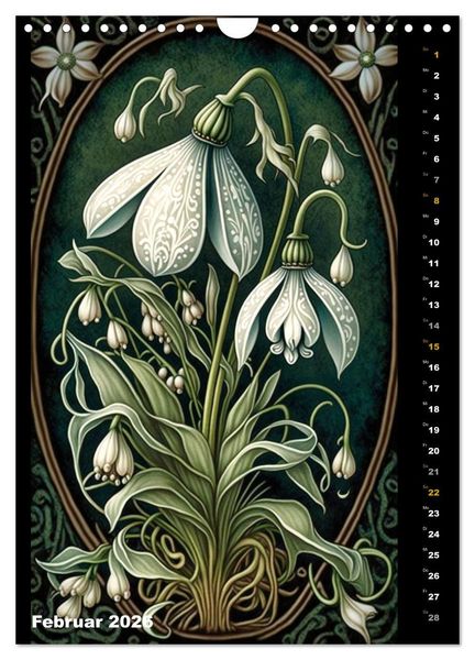 Produktbild: Jugendstil Blumen (Wandkalender 2026 DIN A4 hoch), CALVENDO Monatskalender