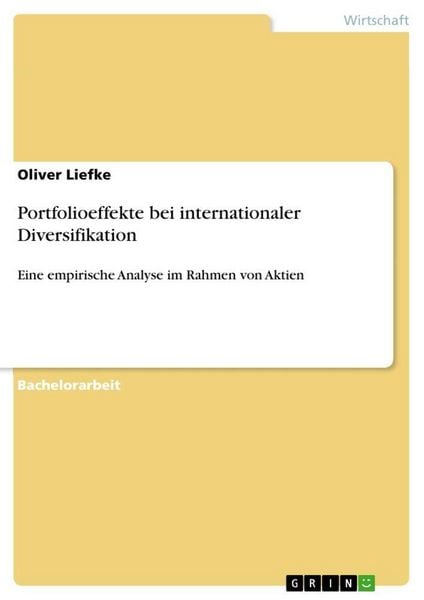 Produktbild: Portfolioeffekte bei internationaler Diversifikation