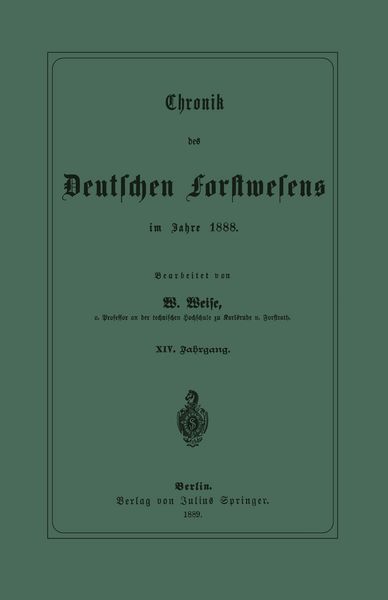 Produktbild: Chronik des Deutschen Forstwesens im Jahre 1888
