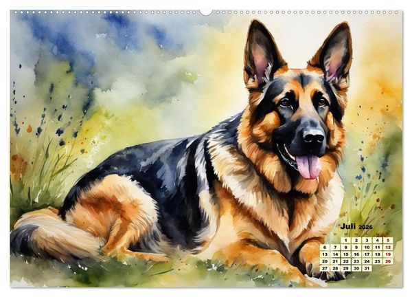 Produktbild: Deutsche Sch&auml;ferhunde - Klassiker rund um den Globus (hochwertiger Premium Wandkalender 2026 DIN A2 quer), Kunstdruck in Hochglanz