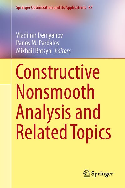 Produktbild: Constructive Nonsmooth Analysis and Related Topics