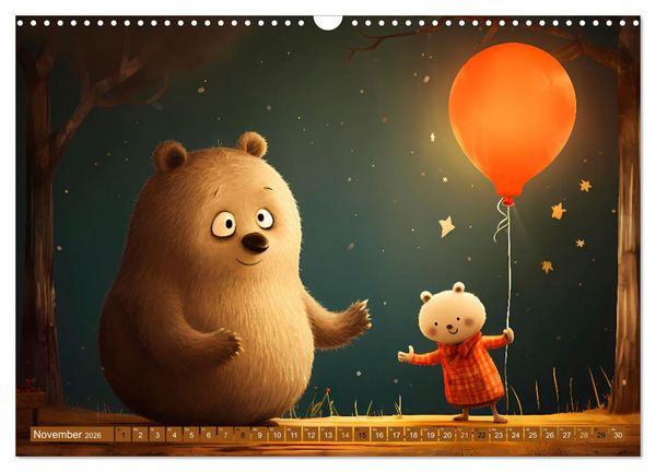 Produktbild: B&auml;rige Illustrationen (Wandkalender 2026 DIN A3 quer), CALVENDO Monatskalender