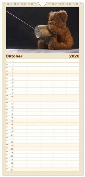 Produktbild: Familienplaner 2026 - Herr Nopf ist da! mit 5 Spalten (Wandkalender, 21 x 45 cm) CALVENDO