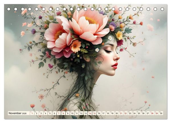 Produktbild: Florale Verwandlung (Tischkalender 2026 DIN A5 quer), CALVENDO Monatskalender
