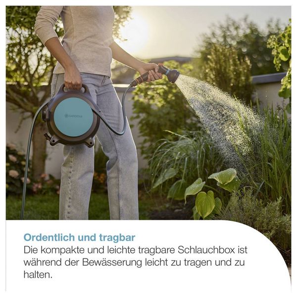 Produktbild: GARDENA 18690-20 Mobile Schlauchbox MoveMatic, 12 m + 1,5 m Gartenschlauchaufroller 270 mm 1/3 Zoll 1 St. 5-farbig