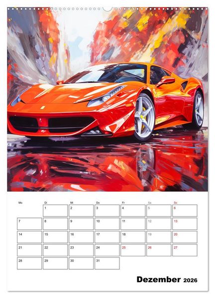 Produktbild: Sportauto Paintings (Wandkalender 2026 DIN A2 hoch), CALVENDO Monatskalender
