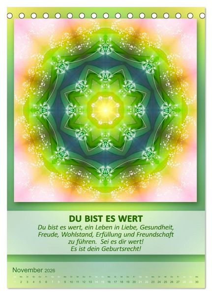 Produktbild: Light Energy Mandalas - Kalender - Vol. 1 (Tischkalender 2026 DIN A5 hoch), CALVENDO Monatskalender