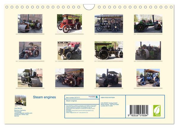 Produktbild: Steam engines (Wall Calendar 2026 DIN A4 landscape), CALVENDO 12 Month Wall Calendar