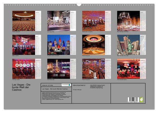Produktbild: Las Vegas - Die bunte Welt der Casinos (Wandkalender 2026 DIN A2 quer), CALVENDO Monatskalender
