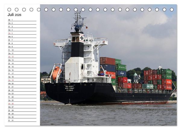 Produktbild: Dicke P&ouml;tte im Hafen und auf gro&szlig;er Fahrt (Tischkalender 2026 DIN A5 quer), CALVENDO Monatskalender