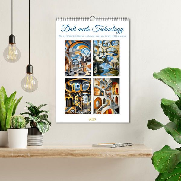 Produktbild: Dali meets Technology (Wall Calendar 2026 DIN A3 portrait), CALVENDO 12 Month Wall Calendar