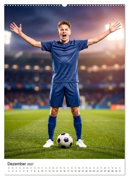 Produktbild: Am Ball - Dynamik des modernen Fu&szlig;balls (Wandkalender 2027 DIN A2 hoch), CALVENDO Monatskalender