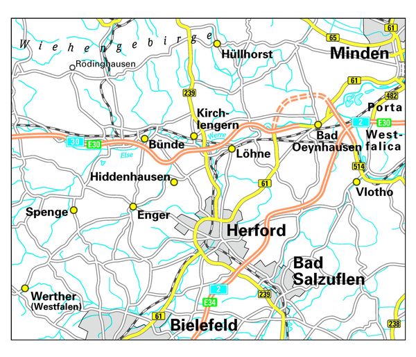 Radwanderkarte BVA Radwandern im Kreis Herford 1:50.000