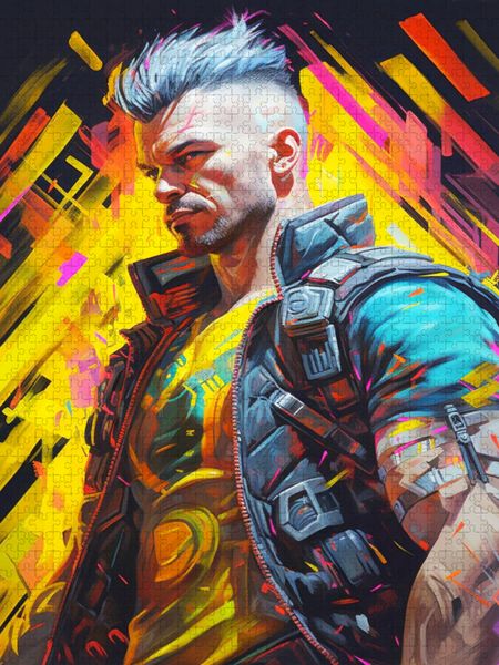 Produktbild: CALVENDO Puzzle Cyberpunk Mercenary | 1000 Teile Lege-Gr&ouml;&szlig;e 64x48cm Foto-Puzzle f&uuml;r gl&uuml;ckliche Stunden