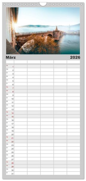 Produktbild: Familienplaner 2026 - Mein Heidelberg - Unterwegs zwischen Neckar und Altstadt mit 5 Spalten (Wandkalender, 21 x 45 cm) CALVENDO