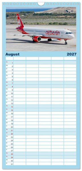 Produktbild: Familienplaner 2027 - In Memoriam Air Berlin mit 5 Spalten (Wandkalender, 21 x 45 cm) CALVENDO
