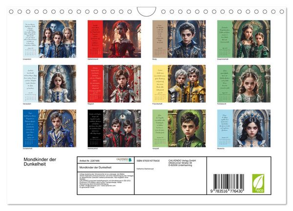 Produktbild: Mondkinder der Dunkelheit (Wandkalender 2027 DIN A4 quer), CALVENDO Monatskalender