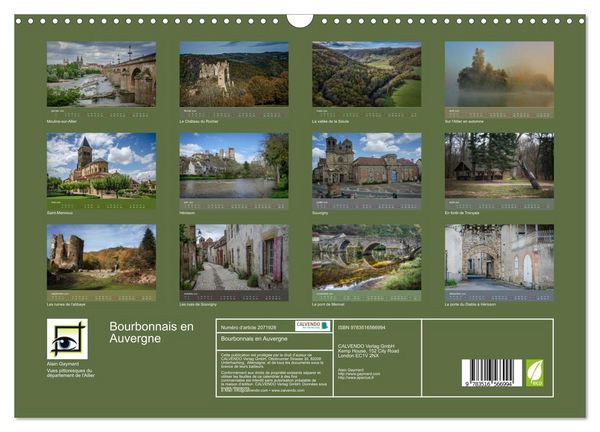 Produktbild: Bourbonnais en Auvergne (Calendrier mural 2026 DIN A3 vertical), CALVENDO calendrier mensuel