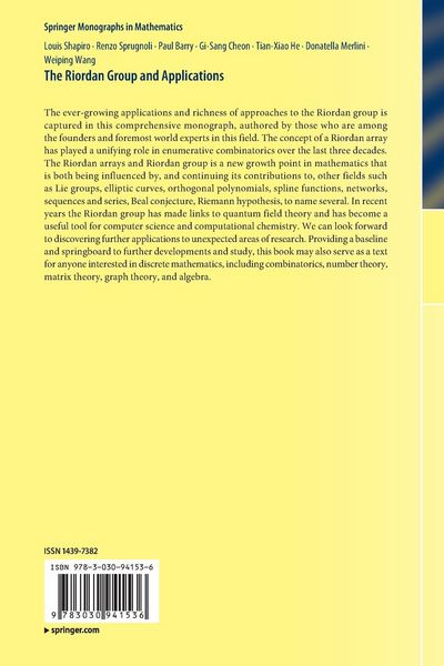 Produktbild: The Riordan Group and Applications