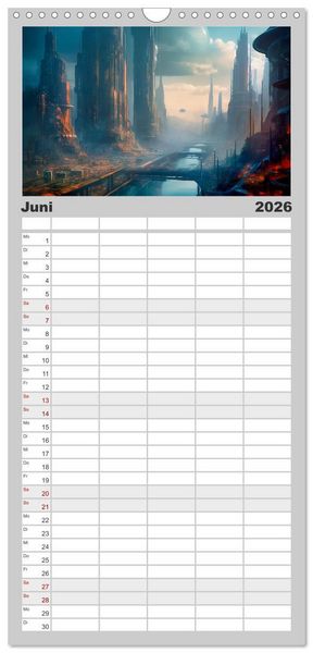 Produktbild: Familienplaner 2026 - Gigapolis mit 5 Spalten (Wandkalender, 21 x 45 cm) CALVENDO