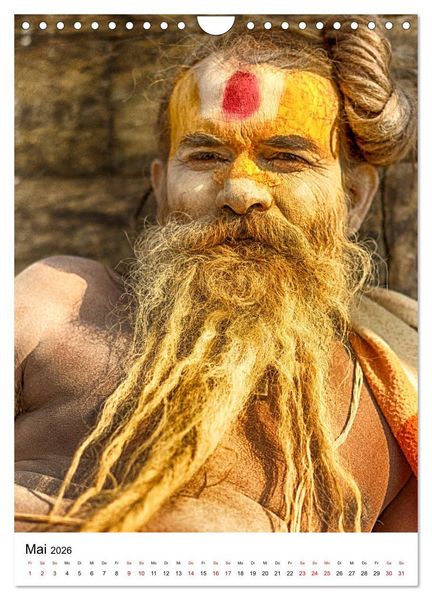 Produktbild: Sadhus - Die heiligen M&auml;nner von Nepal (Wandkalender 2026 DIN A4 hoch), CALVENDO Monatskalender