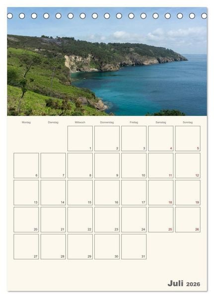 Produktbild: Sommertage in der Bretagne (Tischkalender 2026 DIN A5 hoch), CALVENDO Monatskalender