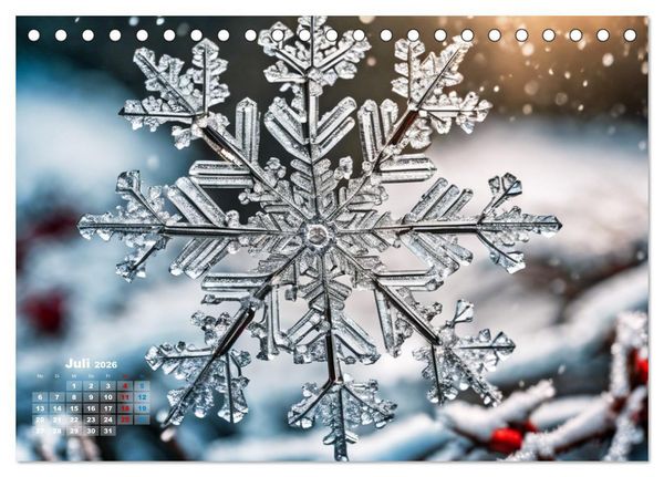 Produktbild: Schneekristalle und Eiszapfen Eisige Zeiten f&uuml;r alle Winterfans (Tischkalender 2026 DIN A5 quer), CALVENDO Monatskalender