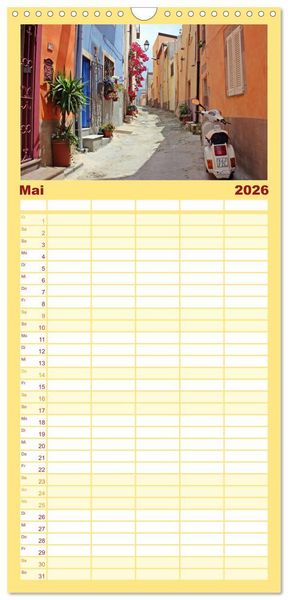 Produktbild: Familienplaner 2026 - Italien - einzigartige Motive mit 5 Spalten (Wandkalender, 21 x 45 cm) CALVENDO
