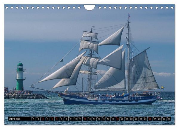 Produktbild: Segelschiffe vor Warnem&uuml;nde (Wandkalender 2026 DIN A4 quer), CALVENDO Monatskalender