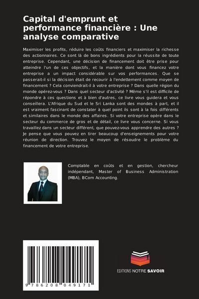 Produktbild: Capital d'emprunt et performance financi&egrave;re : Une analyse comparative
