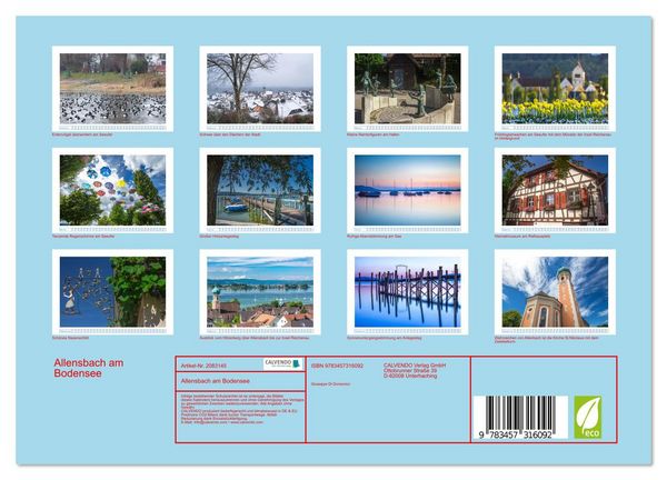 Produktbild: Allensbach am Bodensee (Wandkalender 2026 DIN A4 quer), CALVENDO Monatskalender