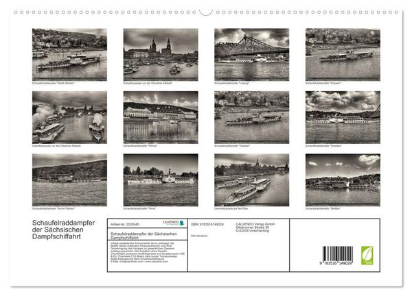 Produktbild: Schaufelraddampfer der S&auml;chsischen Dampfschiffahrt (hochwertiger Premium Wandkalender 2026 DIN A2 quer), Kunstdruck in Hochglanz