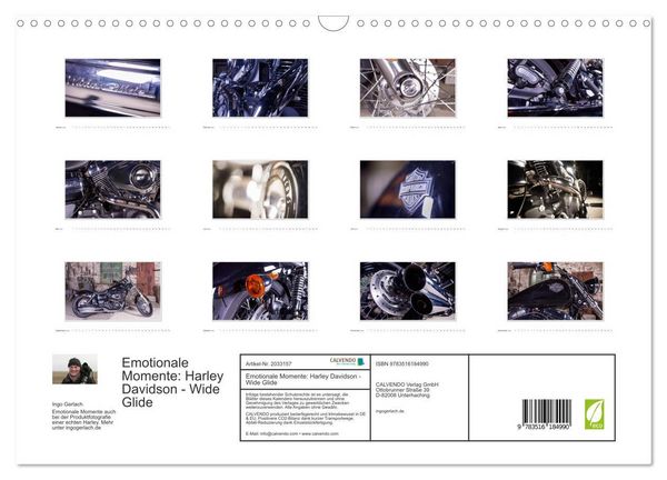 Produktbild: Emotionale Momente: Harley Davidson - Wide Glide (Wandkalender 2026 DIN A3 quer), CALVENDO Monatskalender